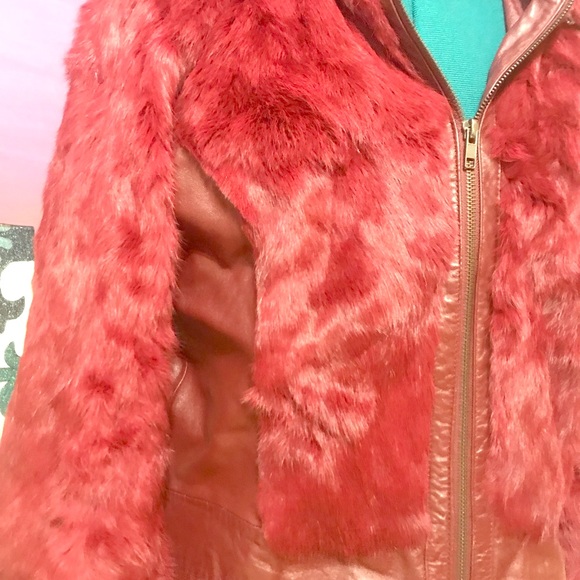 Bebe Fur and leather Moto Jacket - Picture 3 of 7